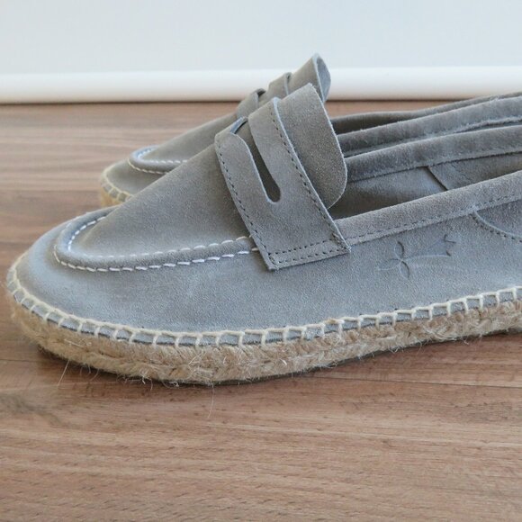 MANEBI Hamptons Loafers Espadrilles in Gray Suede Minimalist Quiet Luxury US 6 - Picture 4 of 13
